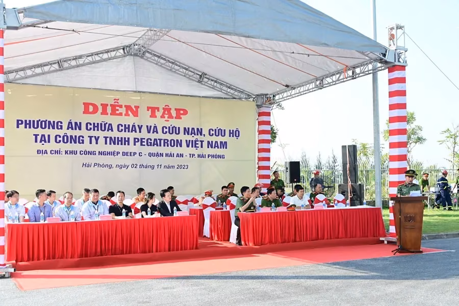 Diễn tập phương án cứu nạn, cứu hộ tại Công ty TNHH Pegatron Việt Nam, Khu công nghiệp DEEP C 2A