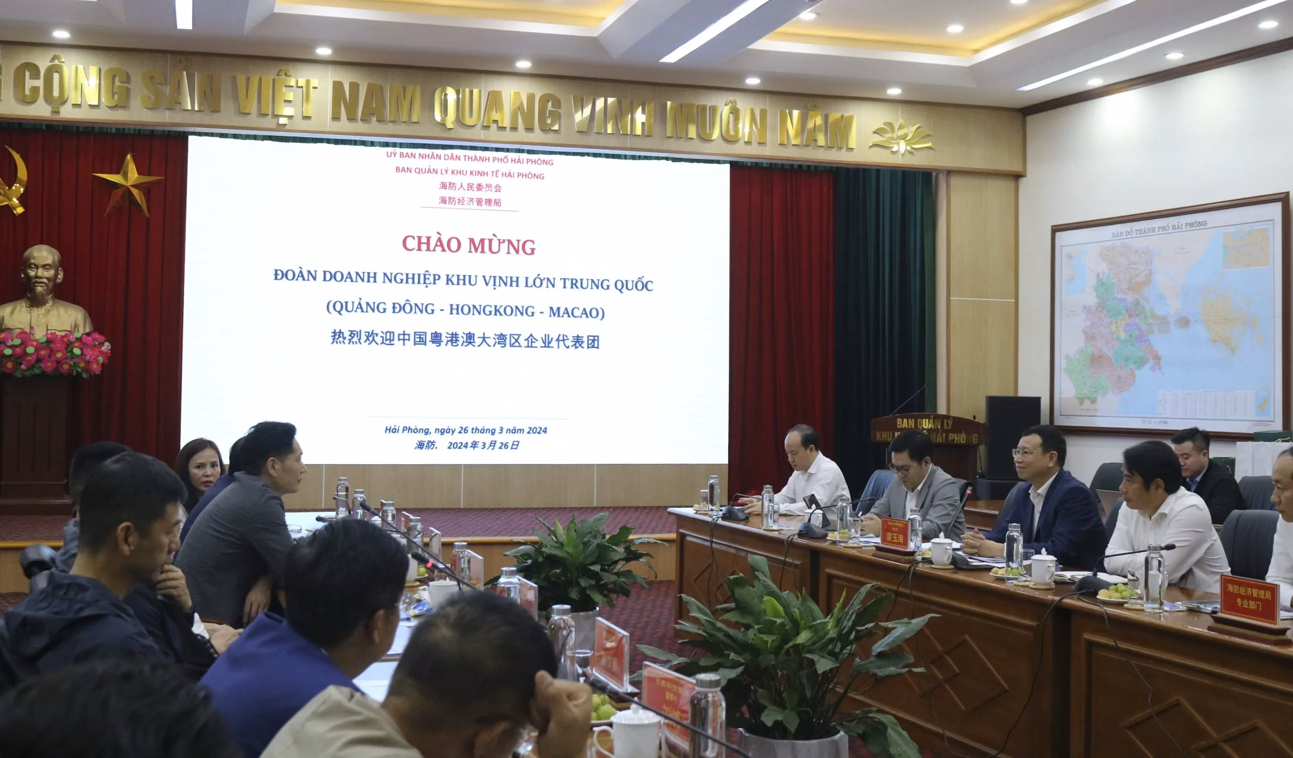 Ban Quản lý Khu kinh tế Hải Phòng tiếp, làm việc với Đoàn Doanh nghiệp Khu vịnh lớn Trung Quốc (Quảng Đông- Hongkong – Macao)
