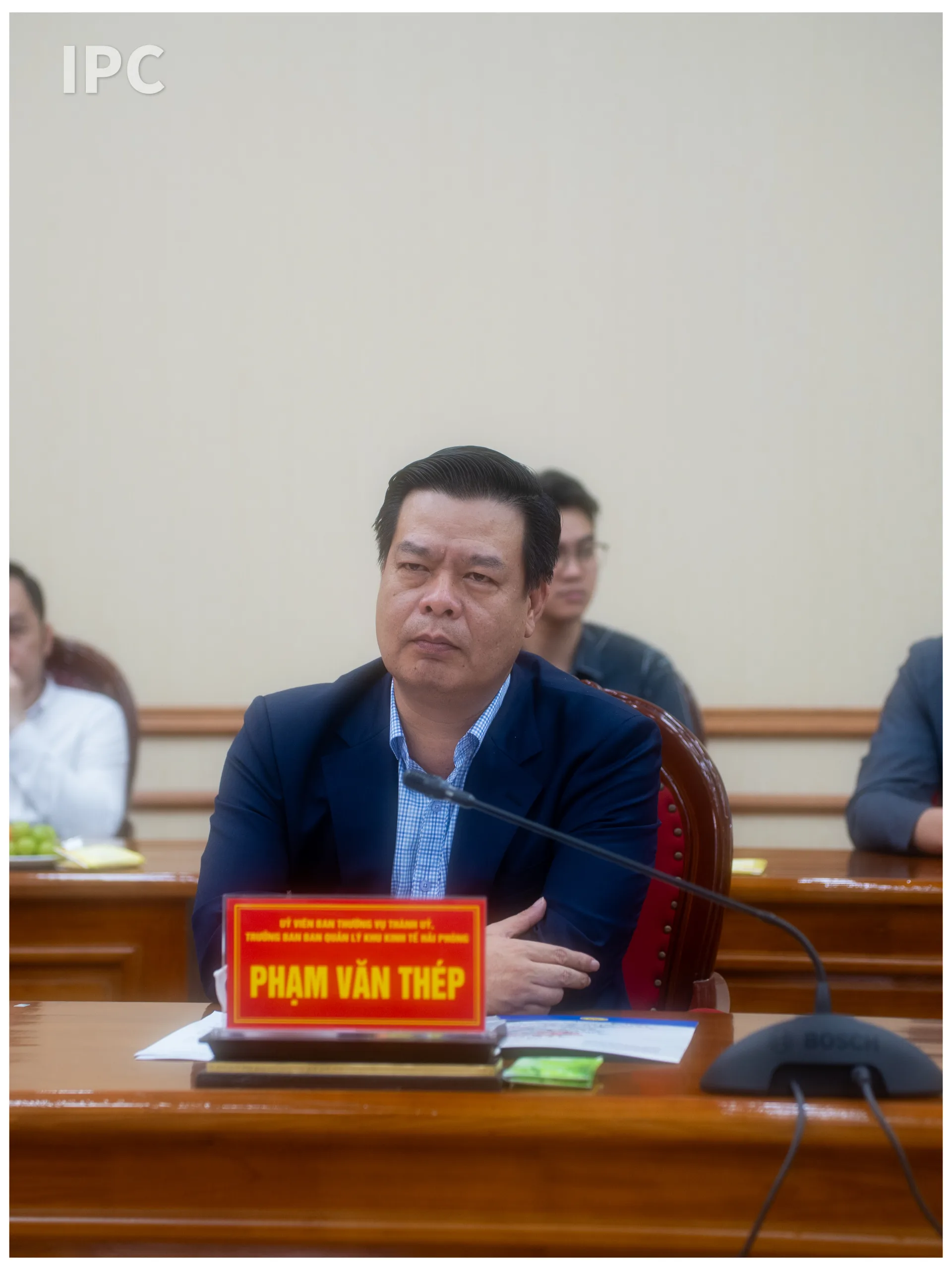 Đồng chí Phạm Văn Thép Trưởng ban BQL Khu kinh tế Hải Phòng phát biểu